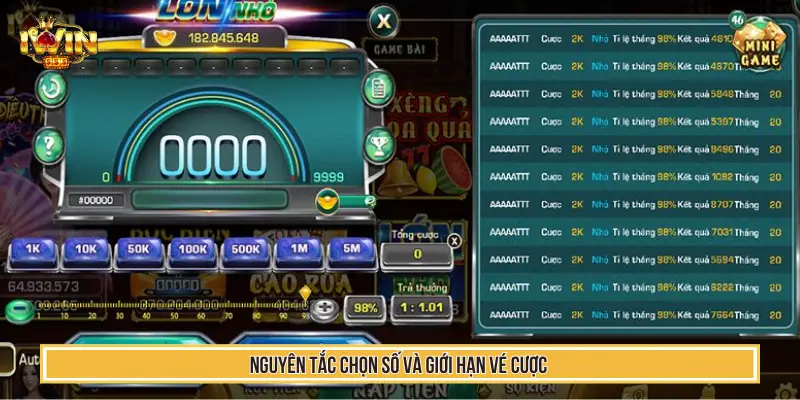 Nguyên tắc chọn số và giới hạn vé cược trong game bốc biển